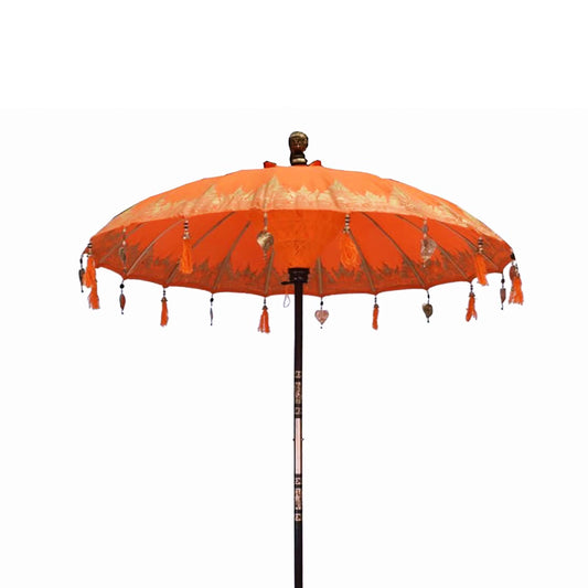 Gamalan Balinese Parasol- Burnt Orange or Turquoise Cotton 2m