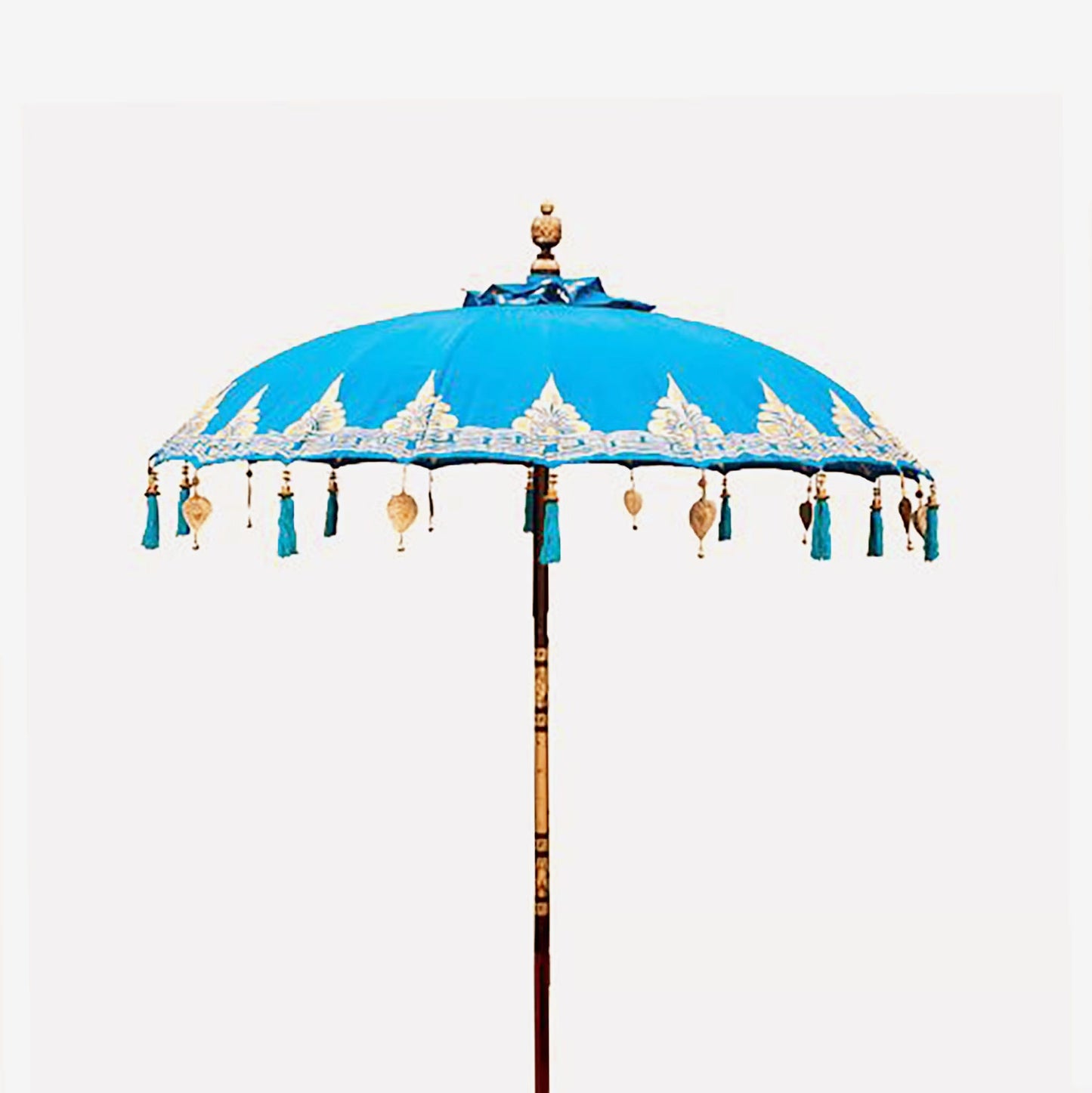Gamalan Balinese Parasol- Burnt Orange or Turquoise Cotton 2m