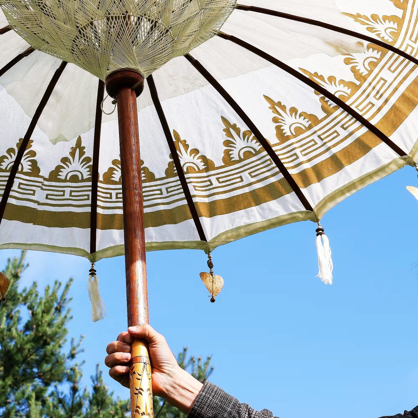 Taman Balinese Parasol- Cream Canvas 2m